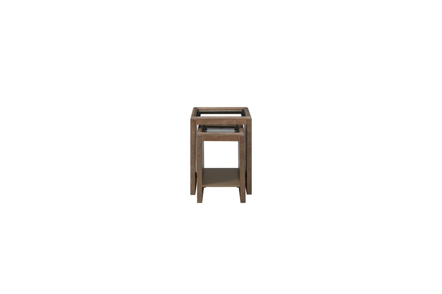 Cocoa Nesting Table with Glass Top