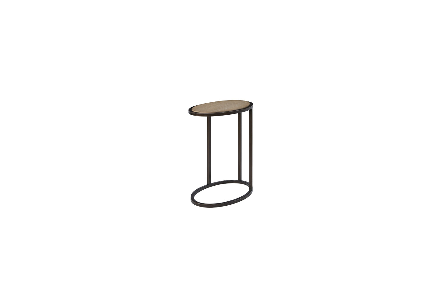 Toffee Wood Top Metal Chairside Table