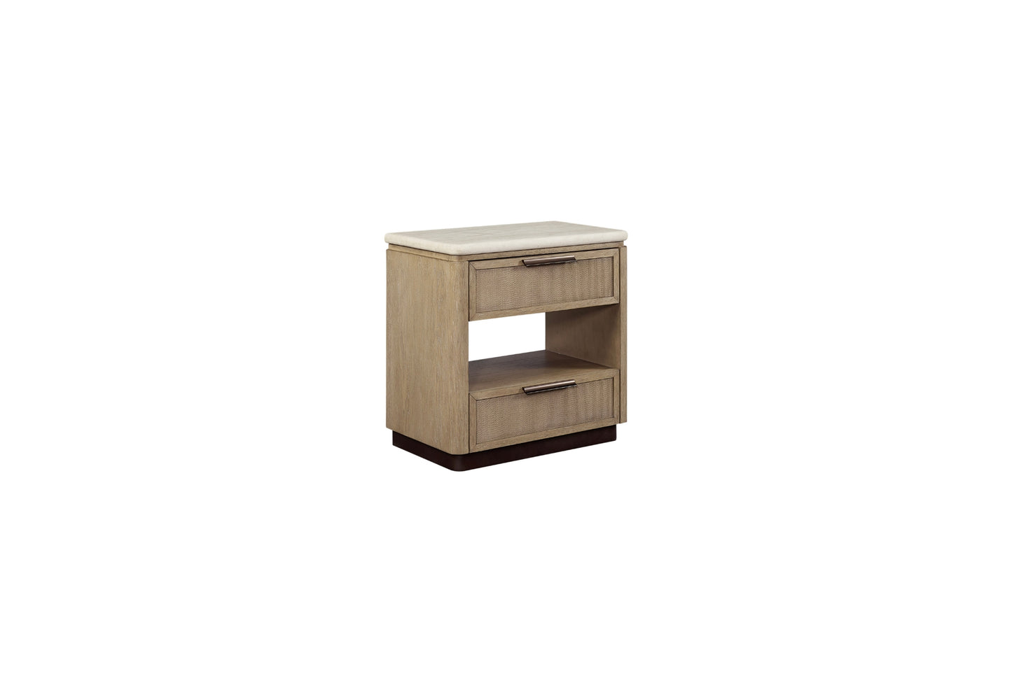 Toffee 2-Drawer Nightstand with Rope Drawer Fronts