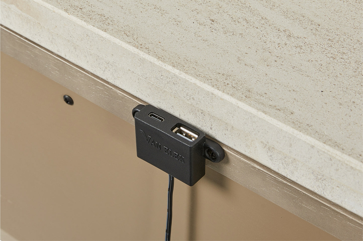 Toffee 2-Drawer Nightstand with Oak Veneer Drawer Fronts