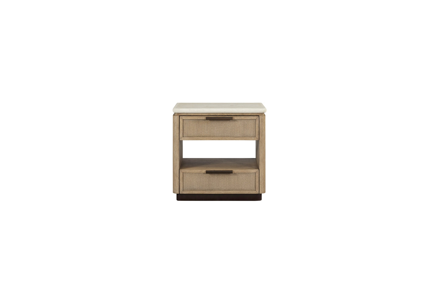 Toffee 2-Drawer Nightstand with Rope Drawer Fronts